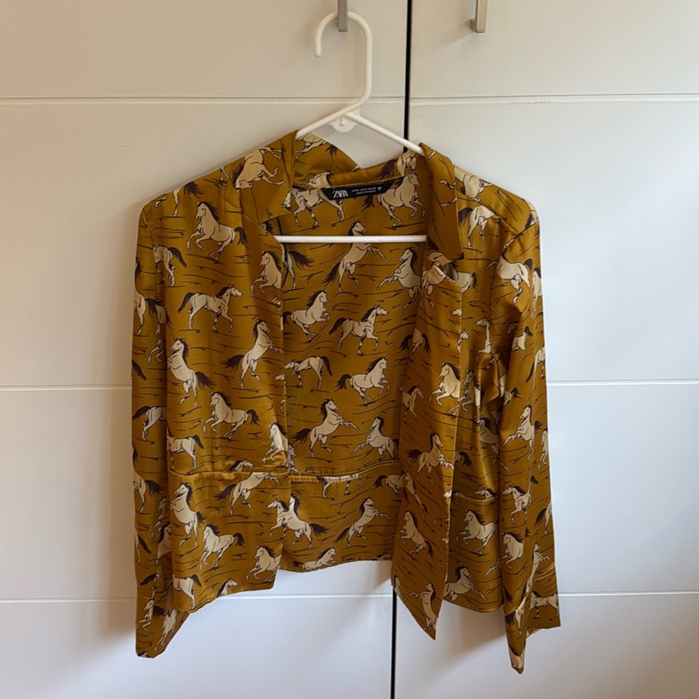 Zara satin horses jacket. Size XS